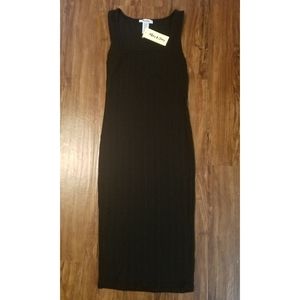 Mikey & Joey Black Ribbed Bodycon Dress Size Small